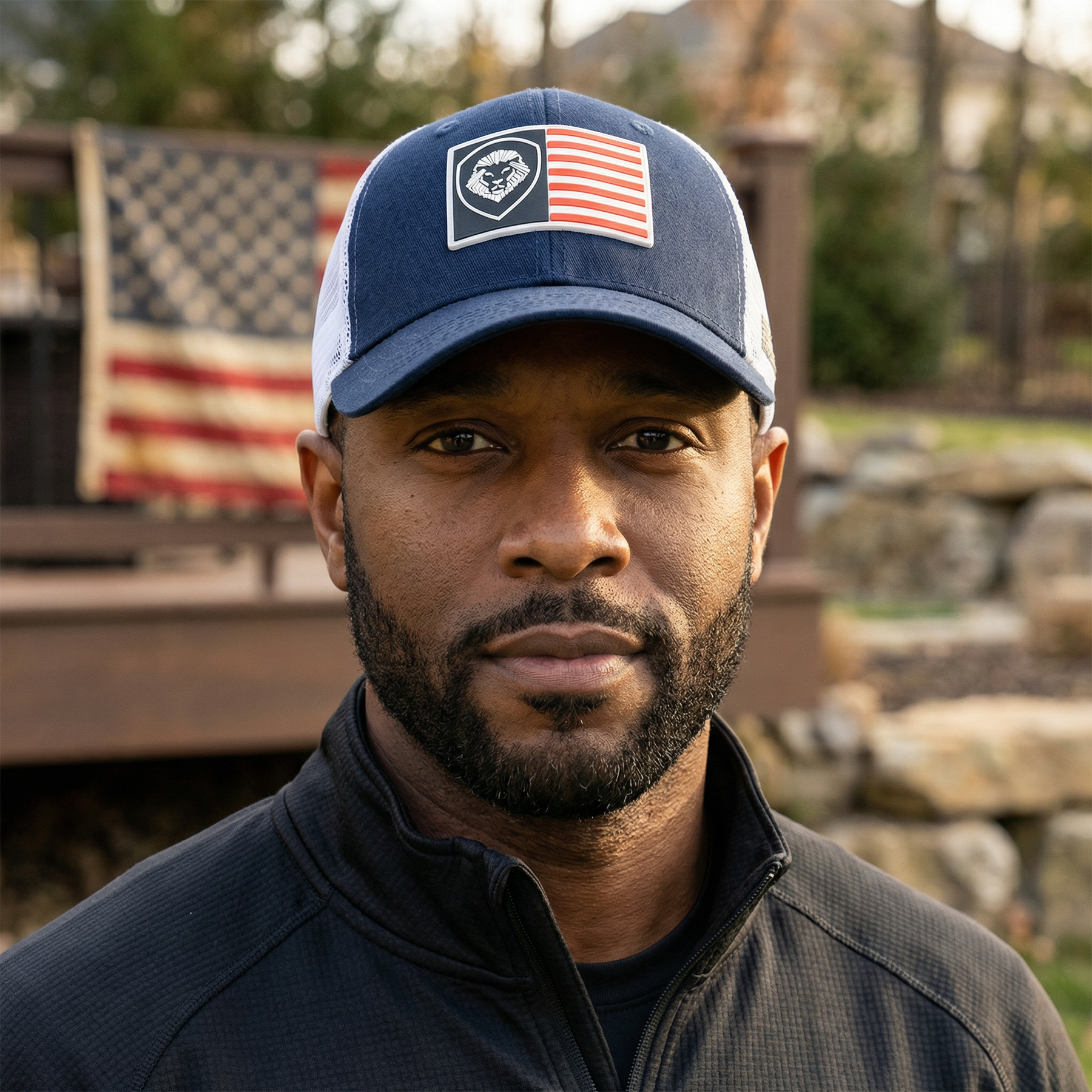 VT USA Flag Trucker Hat