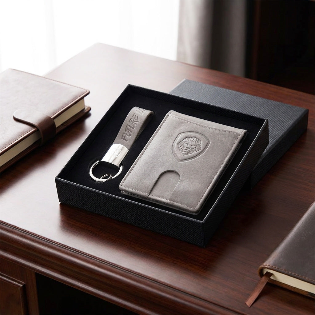 VT Gray Wallet & Keychain Set