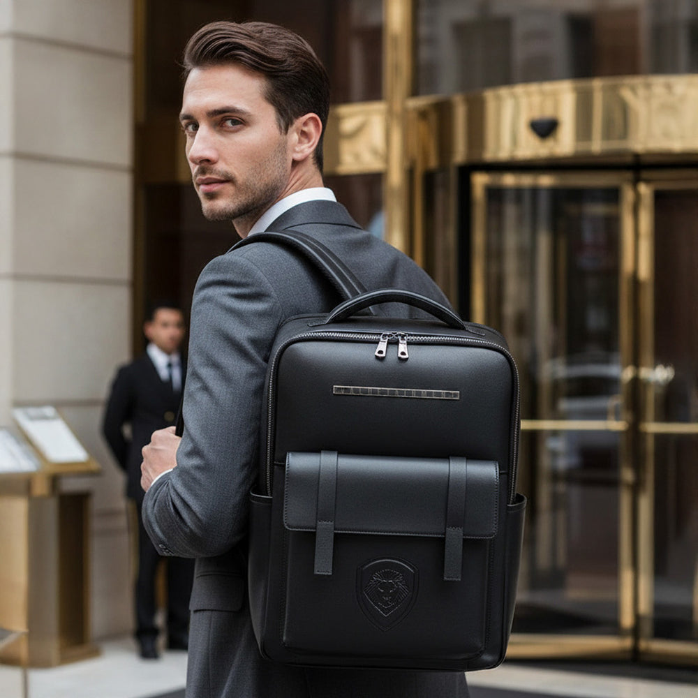 VT Embossed Leather Backpack