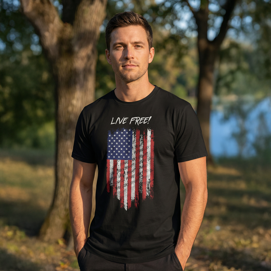 VT Live Free Flag Tee