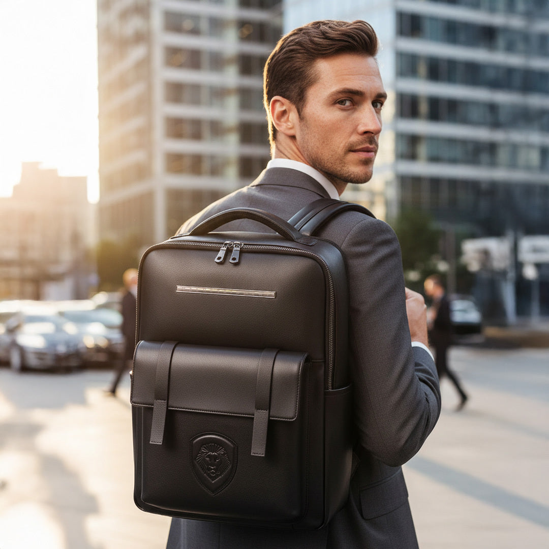 VT Embossed Leather Backpack