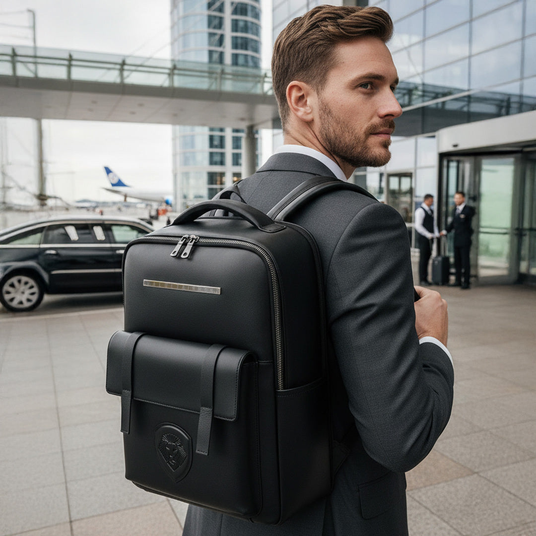 VT Embossed Leather Backpack