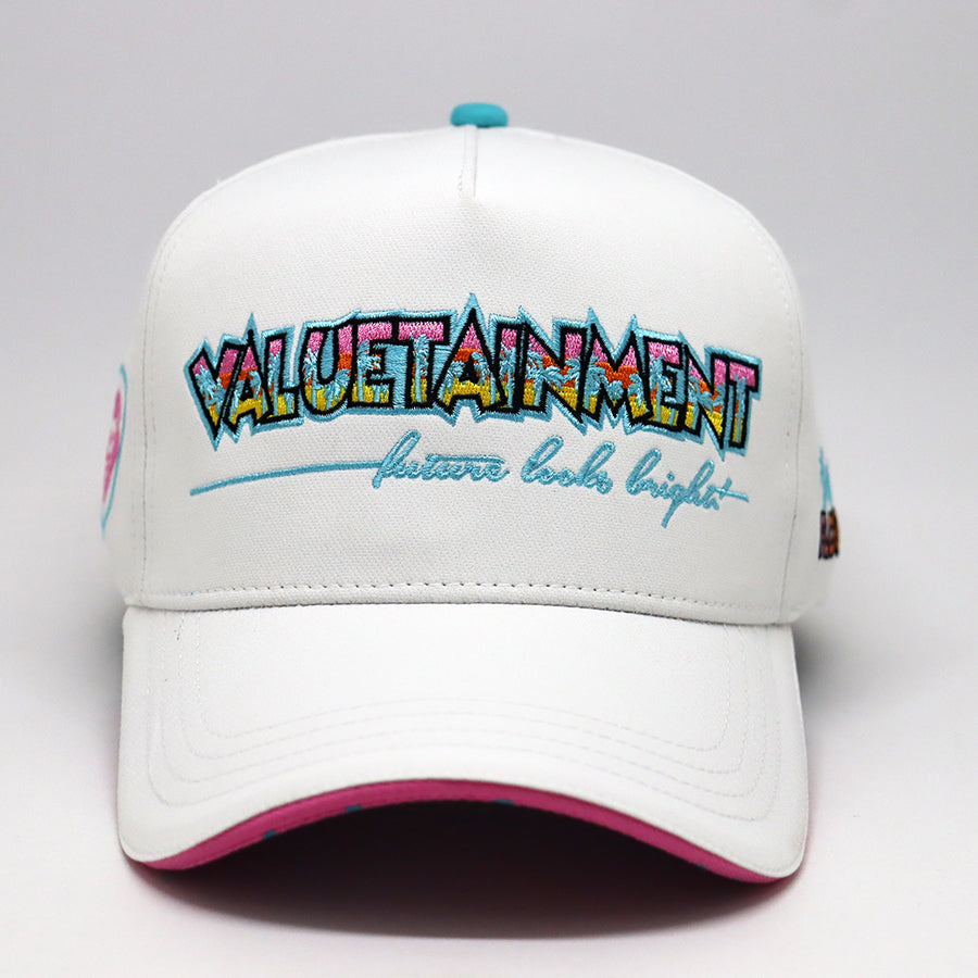 Future Looks Bright Valuetainment Orlando White and Teal Snapback Hat