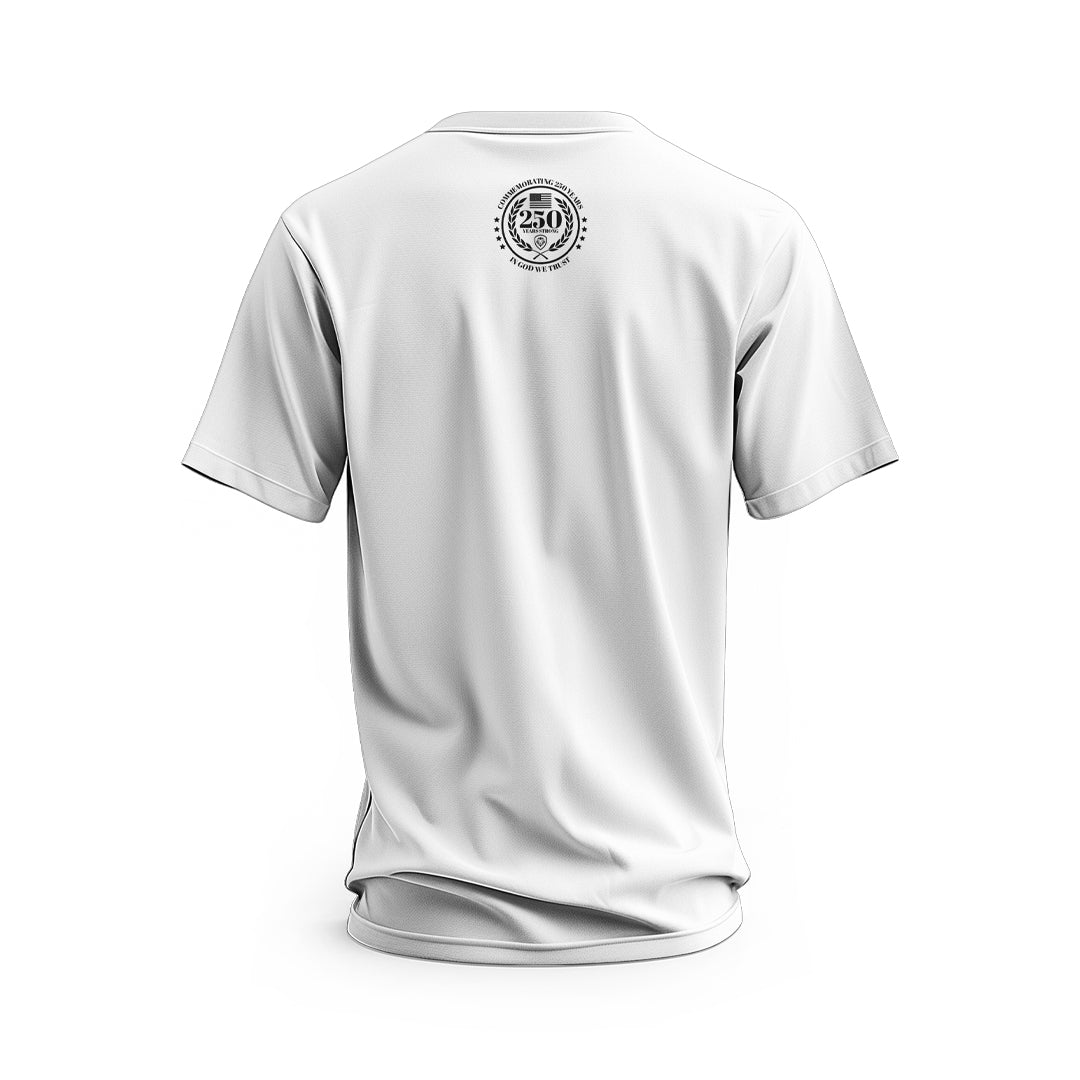 One Nation Under God Gold and White 250 Short Sleeve T-Shirt