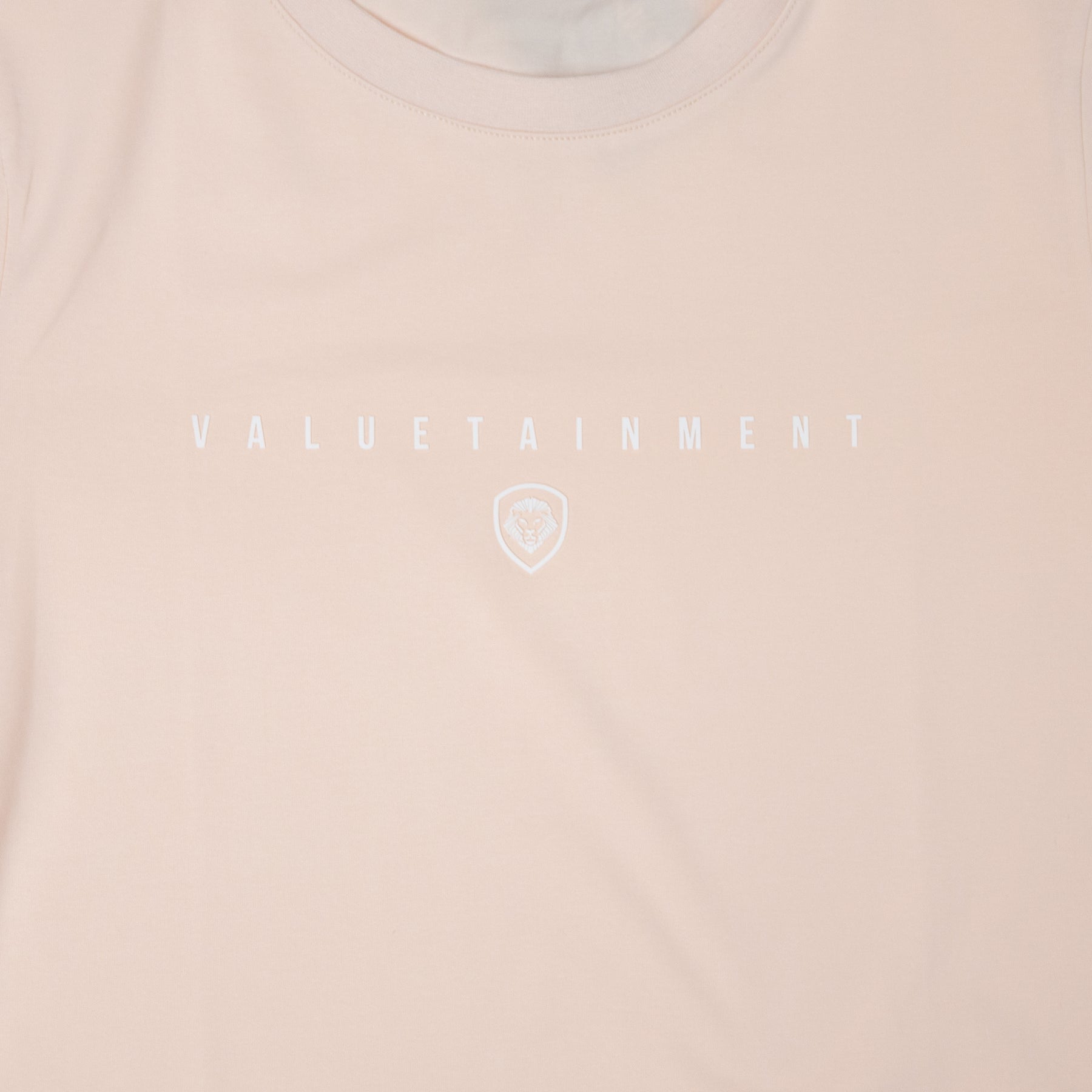 Valuetainment Premium Curved Hem Ivory Short Sleeve T-Shirt