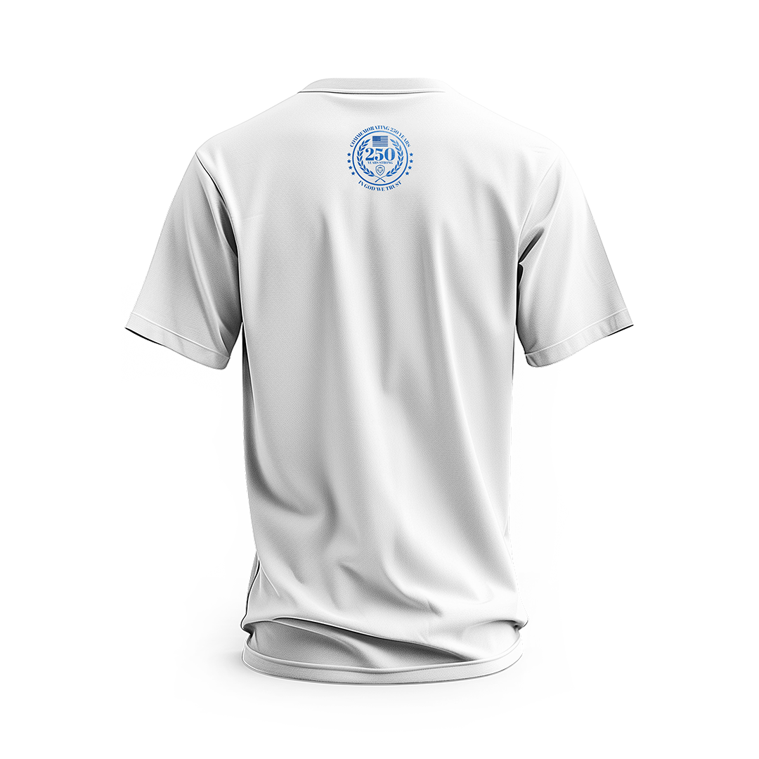 FLB USA 250 Heritage Crest White Short Sleeve T-Shirt