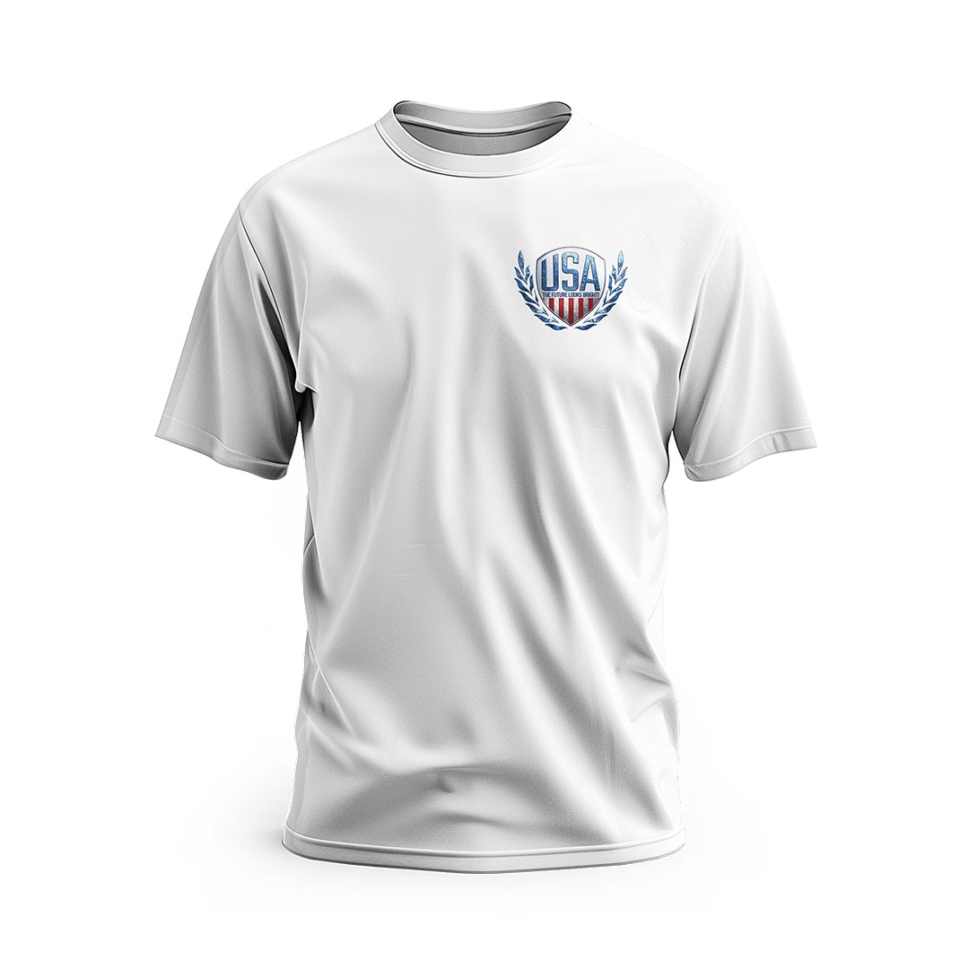 FLB USA 250 Heritage Crest White Short Sleeve T-Shirt