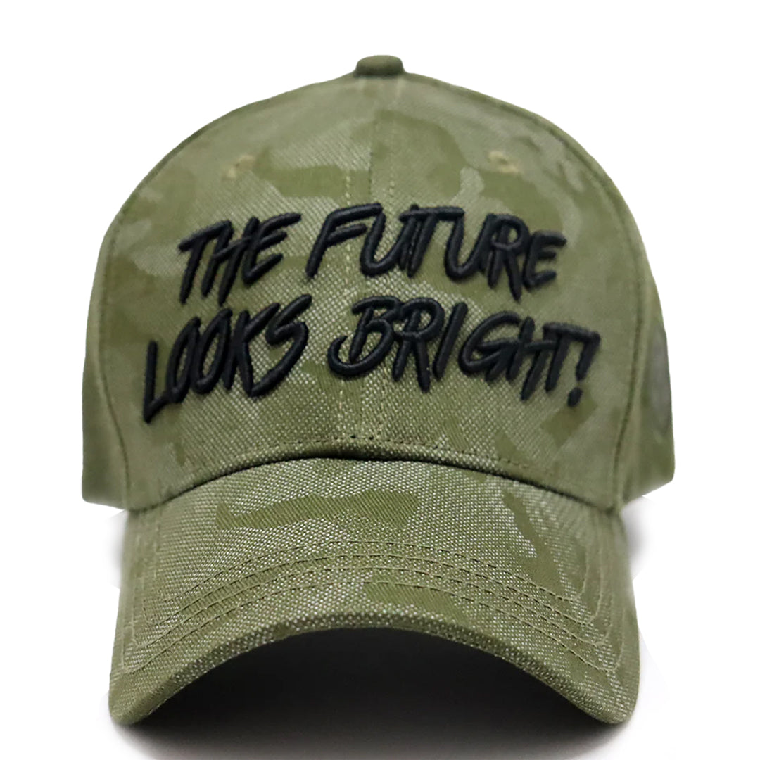 Future Looks Bright Army Green Textured Snapback Hat