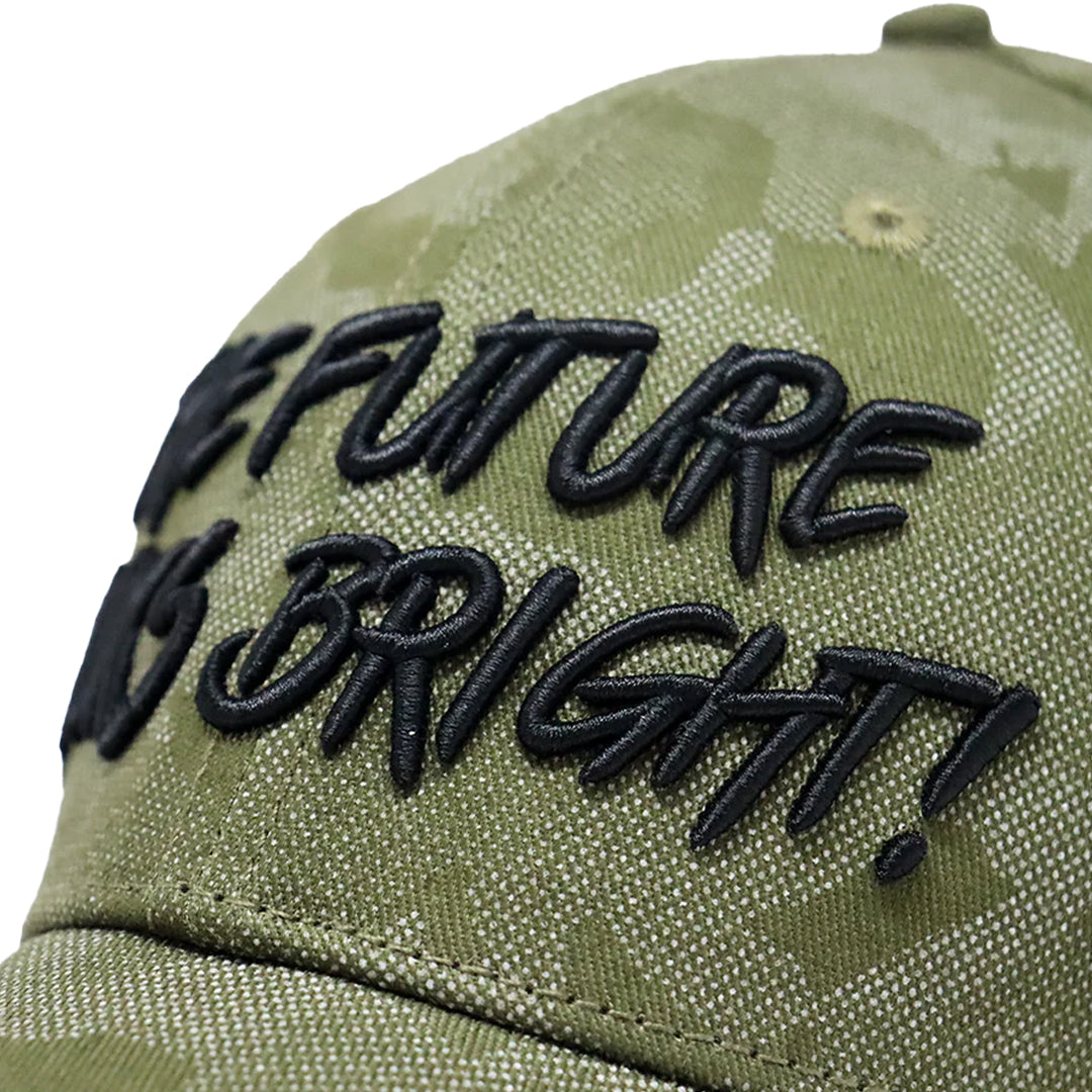 Future Looks Bright Army Green Textured Snapback Hat