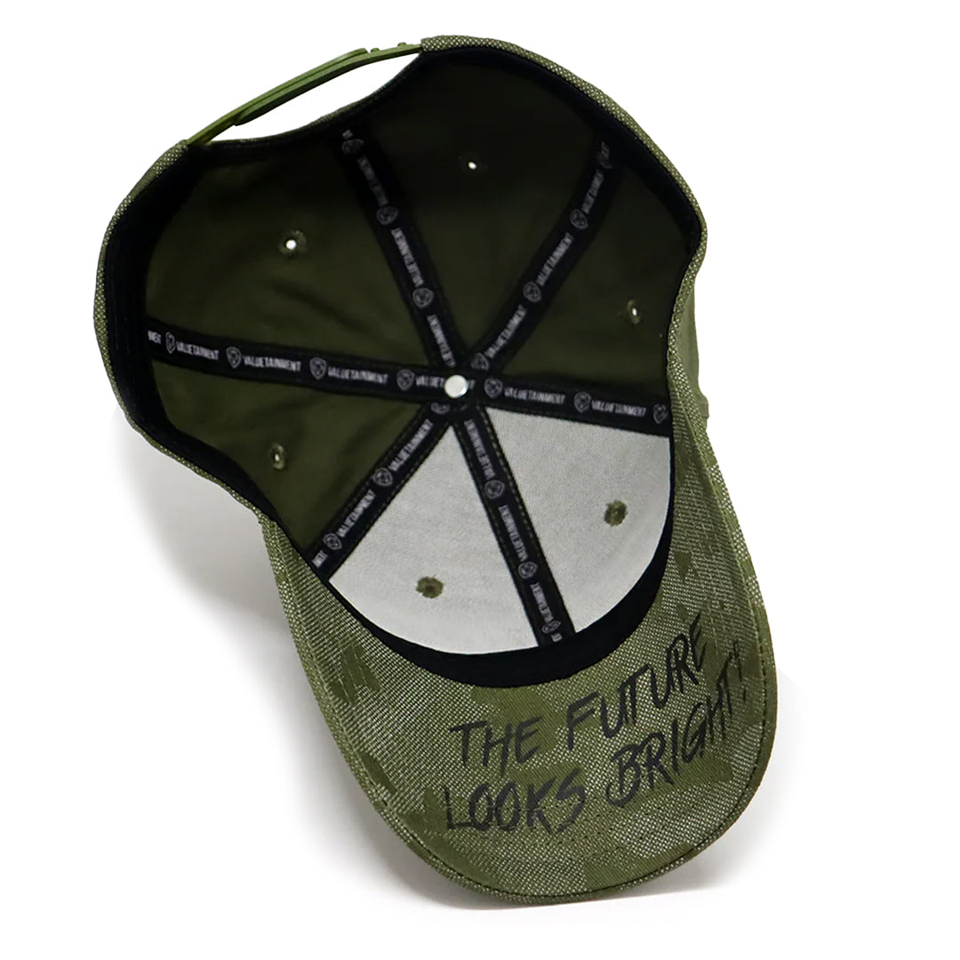 Future Looks Bright Army Green Textured Snapback Hat