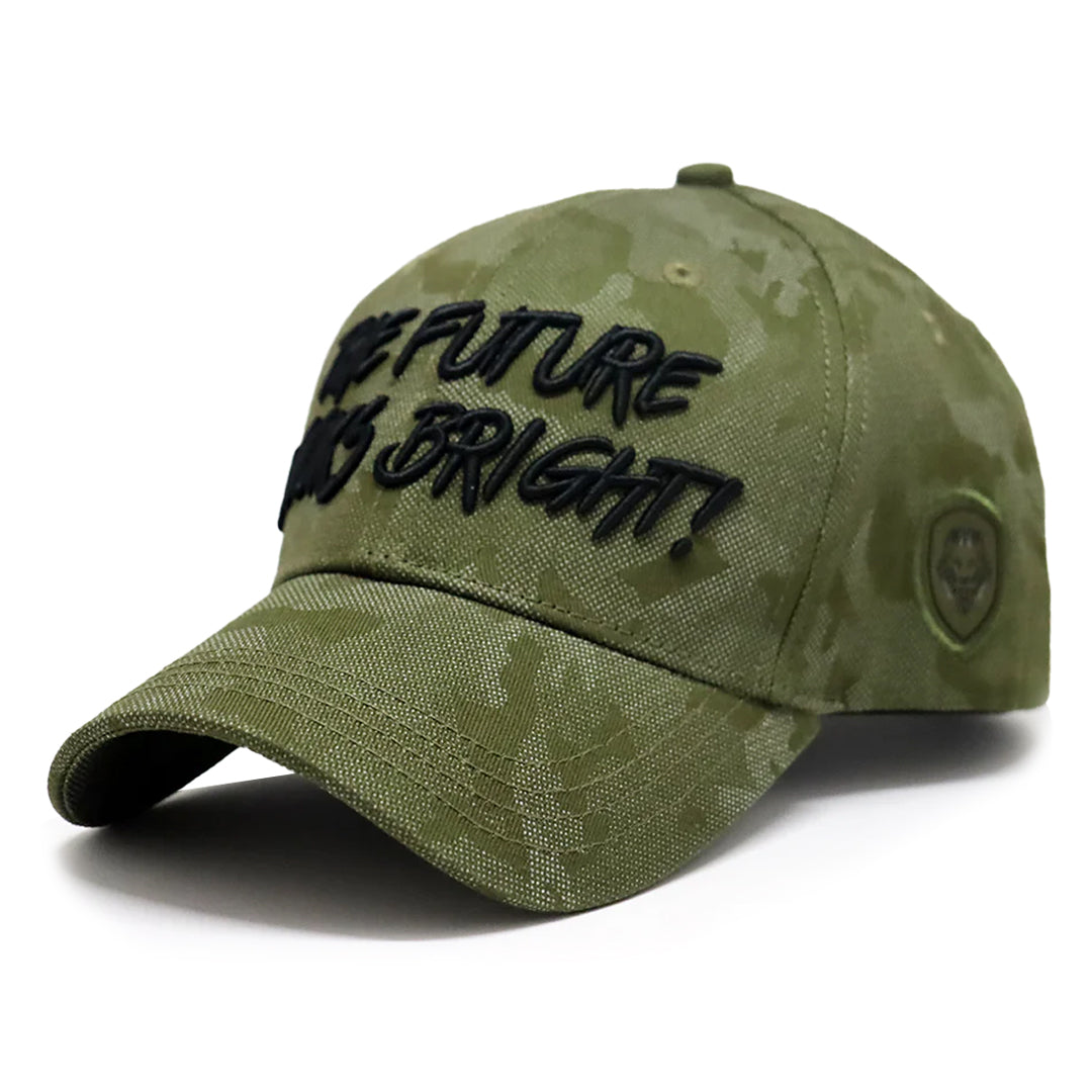Future Looks Bright Army Green Textured Snapback Hat