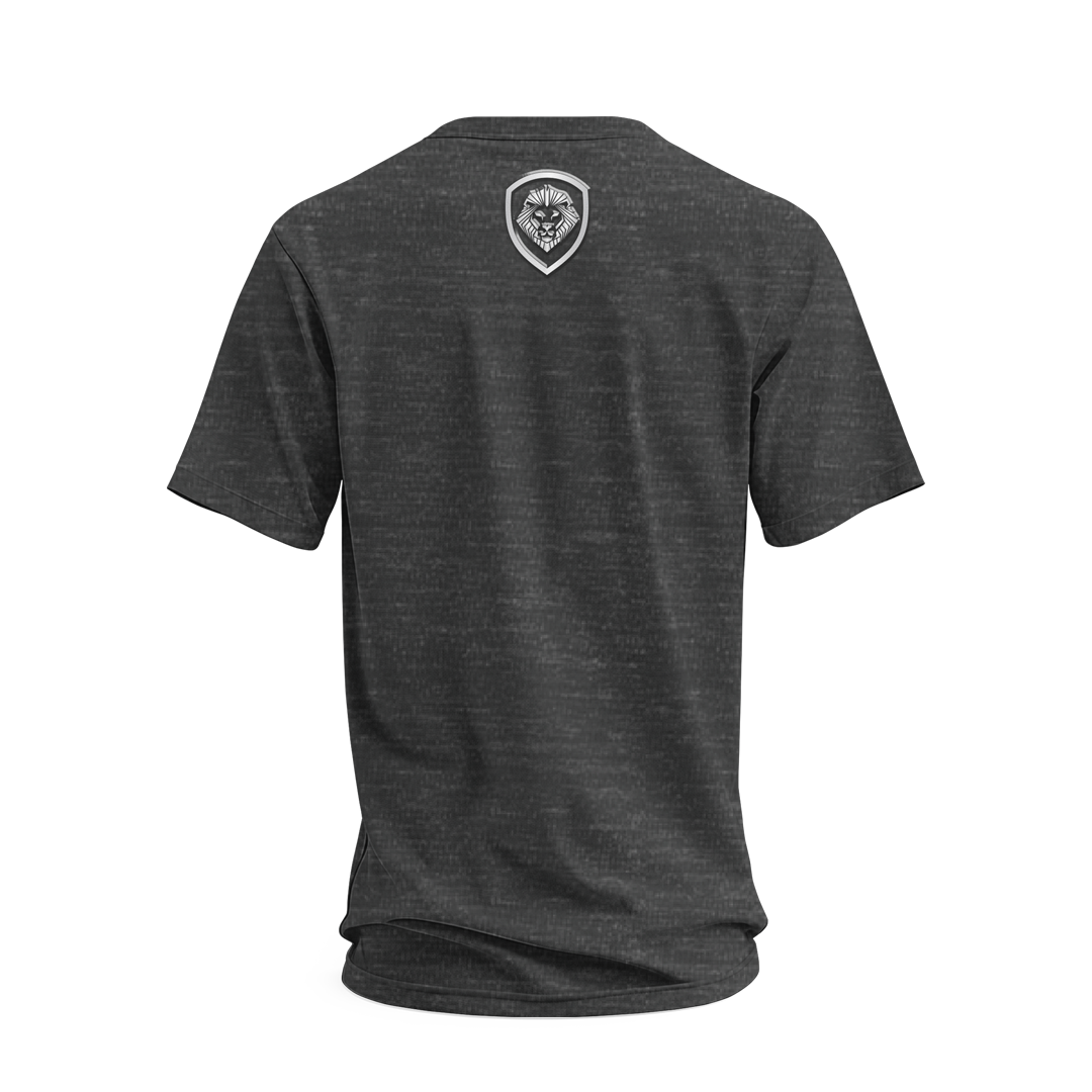 Future Looks Bright Grey & Silver Raised Embossed Print Performance Short Sleeve T-Shirt