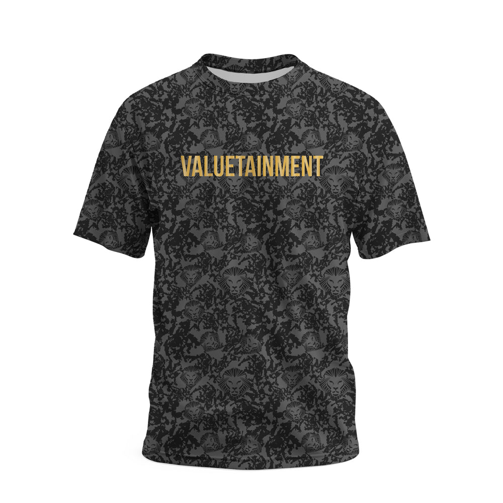 Lion Shield Charcoal Grey Performance Short Sleeve T-Shirt