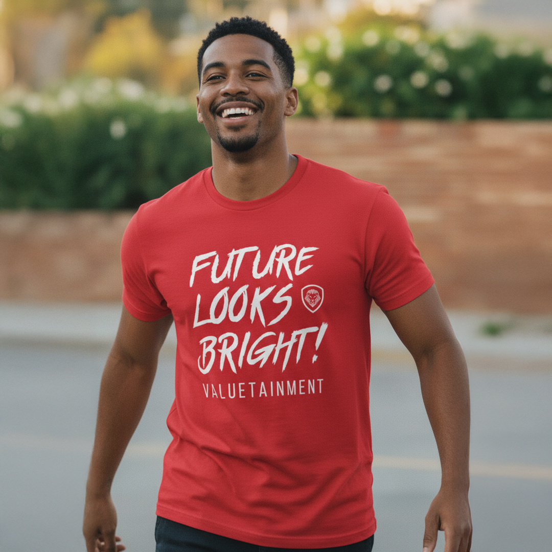 The Future Looks Bright Red Short Sleeve T-Shirt